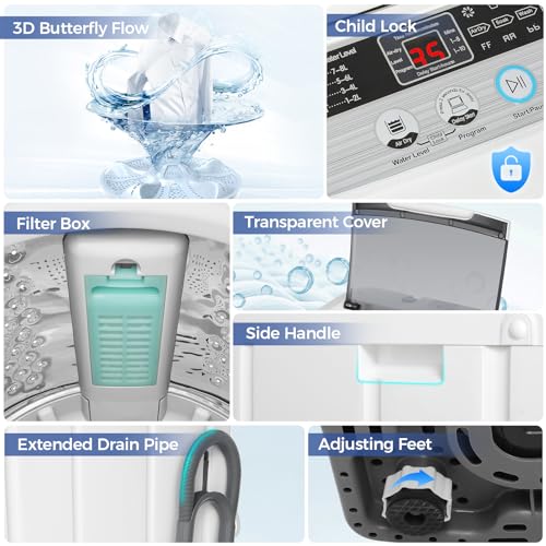 Compact 17.8Lbs Portable Washing Machine with LED Display