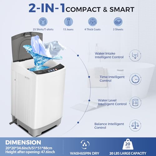 20Lbs Full-Automatic Portable Washer and Dryer Combo