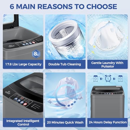Nictemaw 2.4 Cu.ft Portable Mini Washing Machine