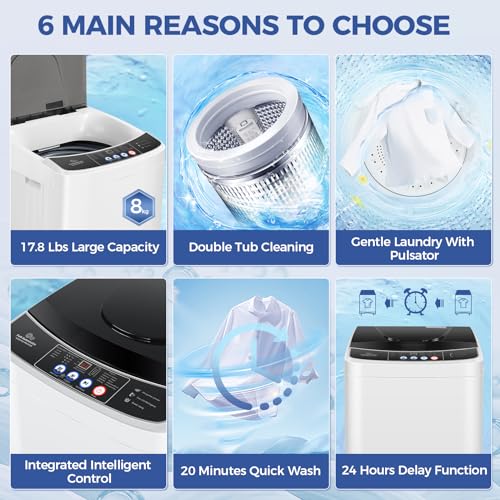 Nictemaw 2.4 Cu.ft Portable Washing Machine 17.8Lbs