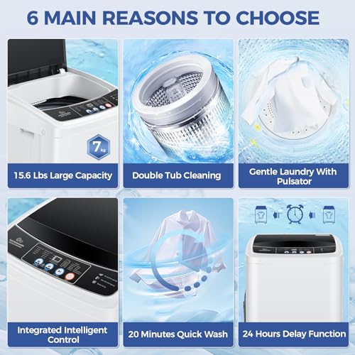 Compact 2-in-1 Portable Washer and Dryer Combo