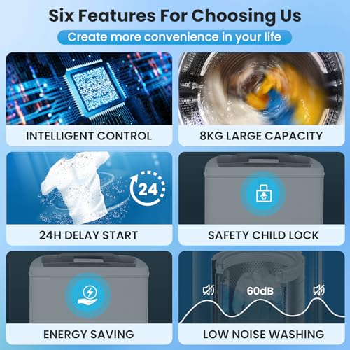 Compact 1.8Cu.ft Portable Washing Machine with 10 Programs