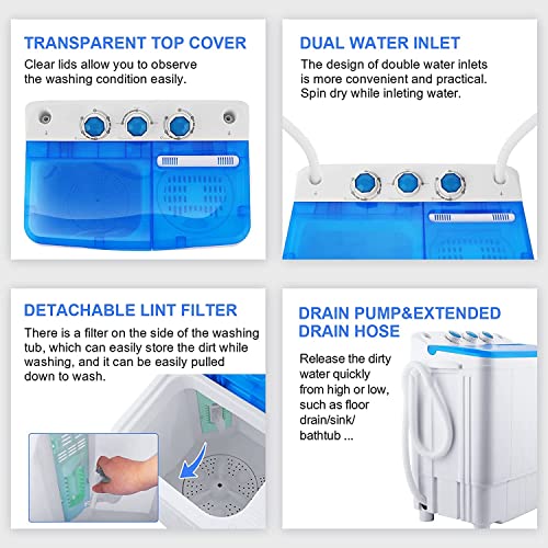 Compact Twin Tub Washing Machine for Apartments