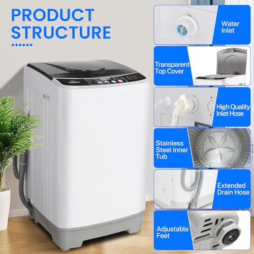 Nictemaw 15.6 lbs Portable Compact Washing Machine