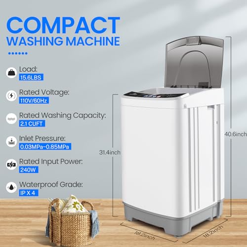 Nictemaw 15.6 lbs Portable Compact Washing Machine