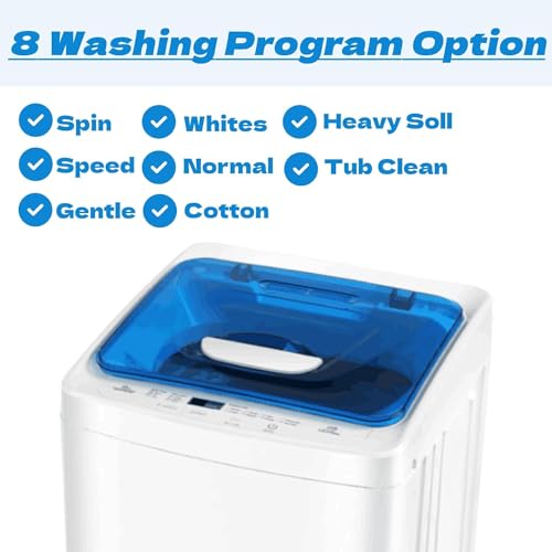 Nictemaw Portable Washing Machine, 17.8 lbs, Blue/White