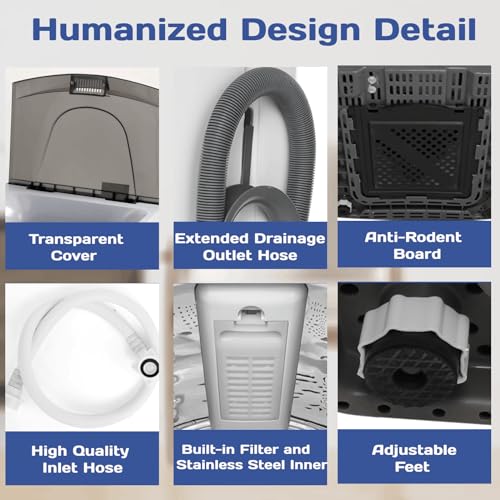 Compact Full-Automatic Portable Washing Machine and Spin-Dryer