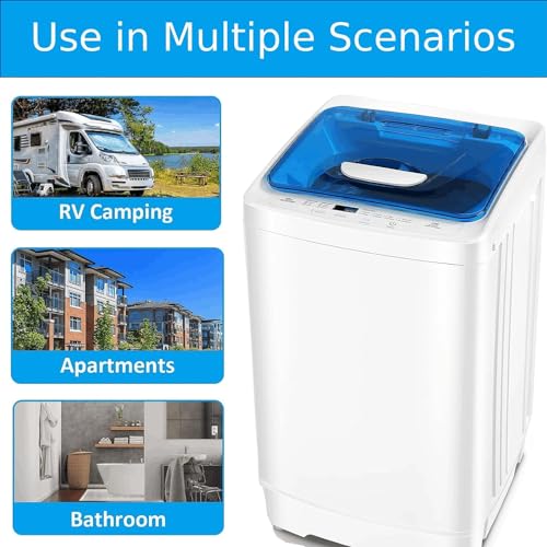 Nictemaw Portable Washing Machine, 17.8 lbs, Blue/White