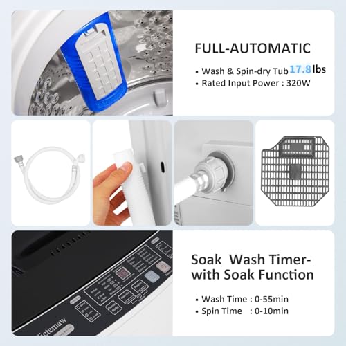 Compact Full-Automatic Portable Washing Machine with LED Display