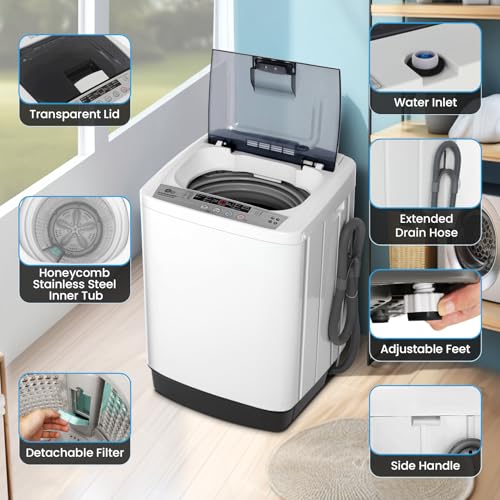 Compact 1.8Cu.ft Portable Washing Machine with 10 Programs