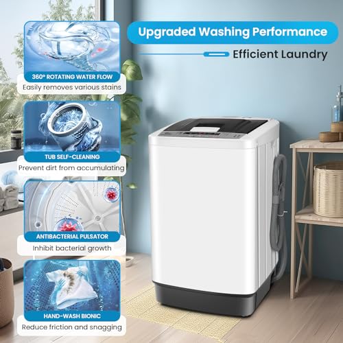 Compact 1.8Cu.ft Portable Washing Machine with 10 Programs