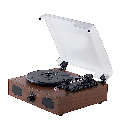 Vinyl Turntable with Bluetooth and Built-in Speakers