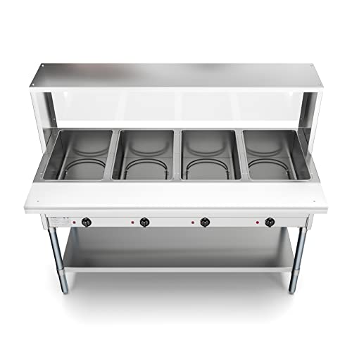 Electric Stainless Steel 4-Pan Food Warmer Table