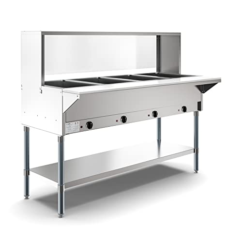 Electric Stainless Steel 4-Pan Food Warmer Table