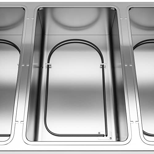 Electric Stainless Steel 4-Pan Food Warmer Table