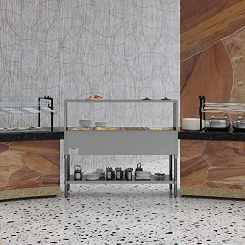 Electric Stainless Steel 4-Pan Food Warmer Table
