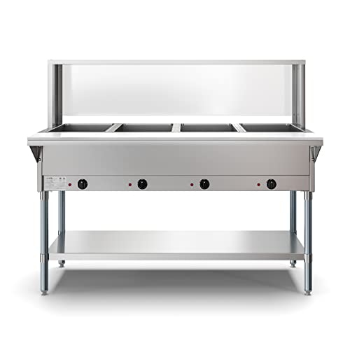 Electric Stainless Steel 4-Pan Food Warmer Table