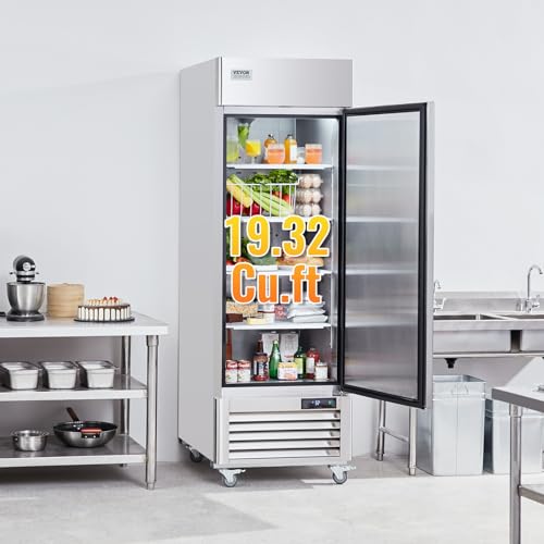 VEVOR 19.32 Cu.ft Stainless Steel Reach-In Refrigerator