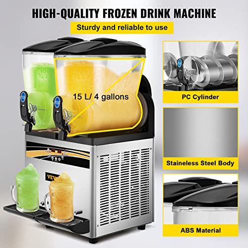 VEVOR 15L Dual Tank Slushy Machine for Margaritas
