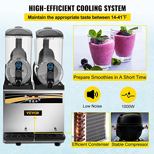 VEVOR 15L Dual Tank Slushy Machine for Margaritas