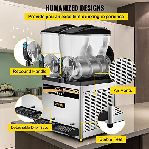 VEVOR 15L Dual Tank Slushy Machine for Margaritas