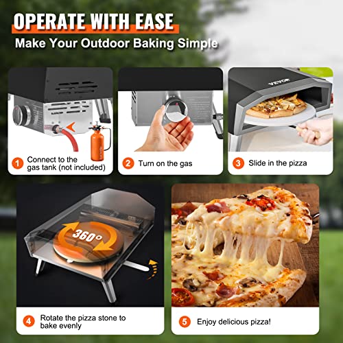 VEVOR 16-Inch Gas Outdoor Pizza Oven