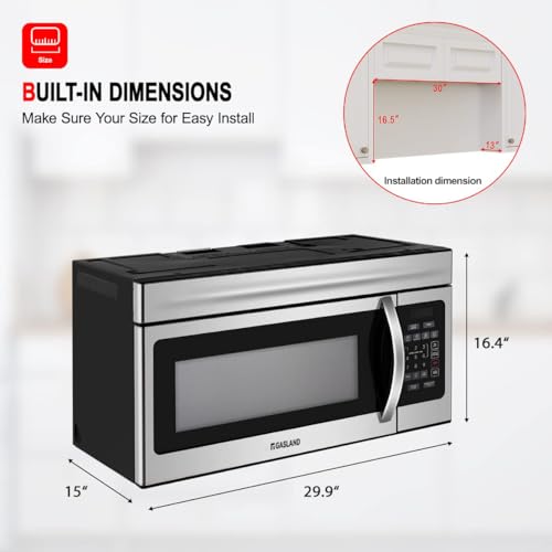 Gasland Chef 30" Over-the-Range Microwave Oven Stainless