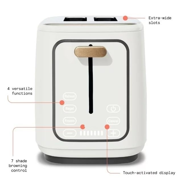 Drew Barrymore Touch-Activated 2-Slice Toaster - White