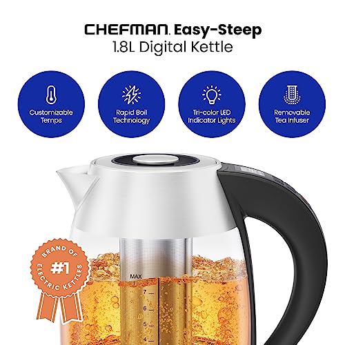 Chefman 1.8L Digital Glass Electric Kettle