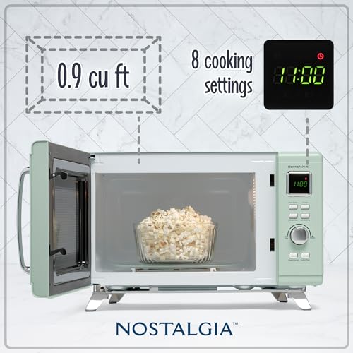 Retro Seafoam Green Countertop Microwave Oven