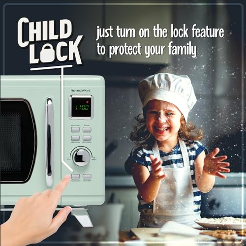 Retro Seafoam Green Countertop Microwave Oven