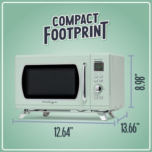 Retro Seafoam Green Countertop Microwave Oven