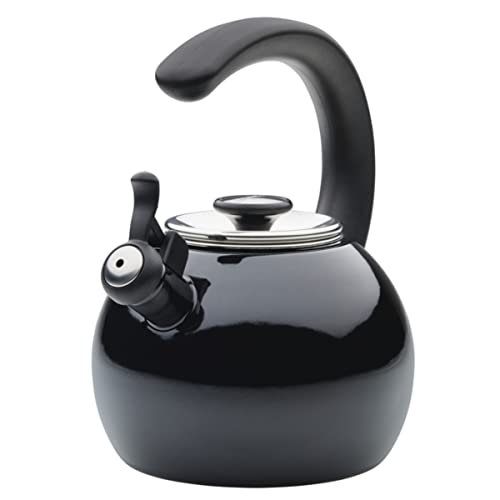 Circulon Black Whistling Teakettle with Flip-Up Spout