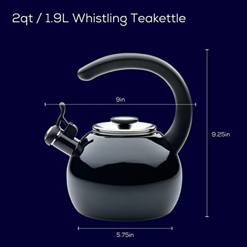 Circulon Black Whistling Teakettle with Flip-Up Spout