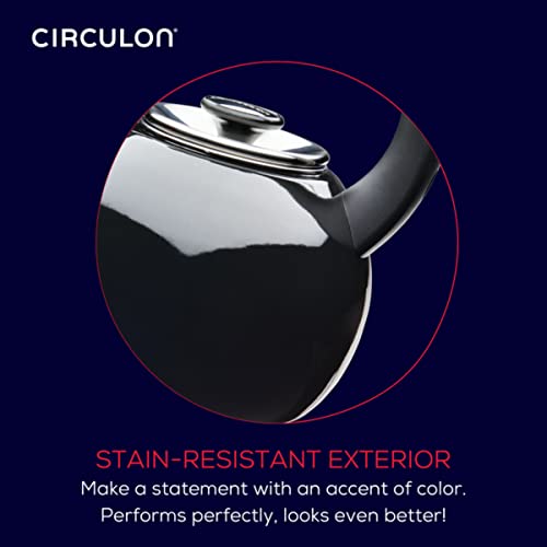 Circulon Black Whistling Teakettle with Flip-Up Spout