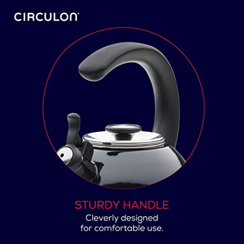 Circulon Black Whistling Teakettle with Flip-Up Spout