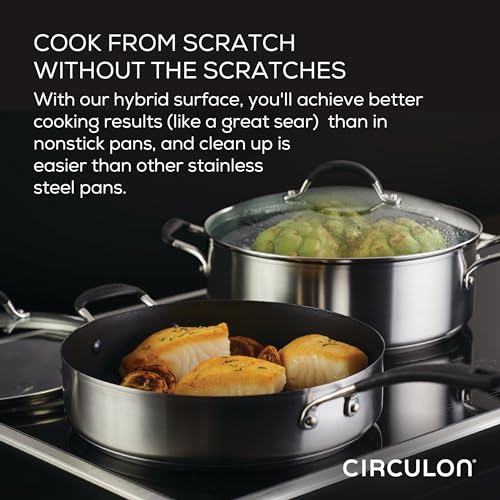 Circulon Induction Frying Pan, 10.25 Inch Stainless Steel