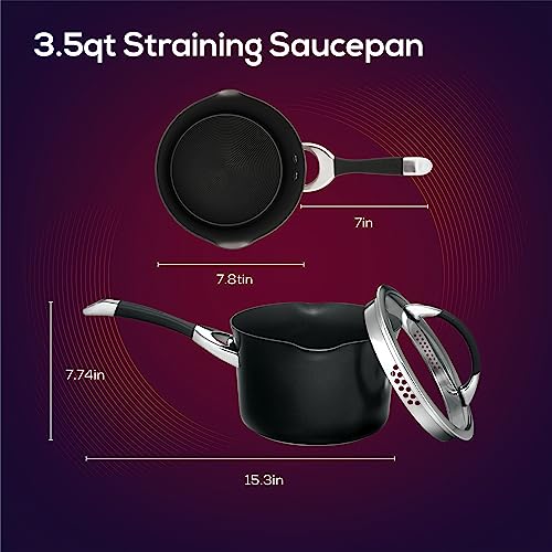 Circulon Symmetry 3.5Qt Nonstick Saucepan with Lid