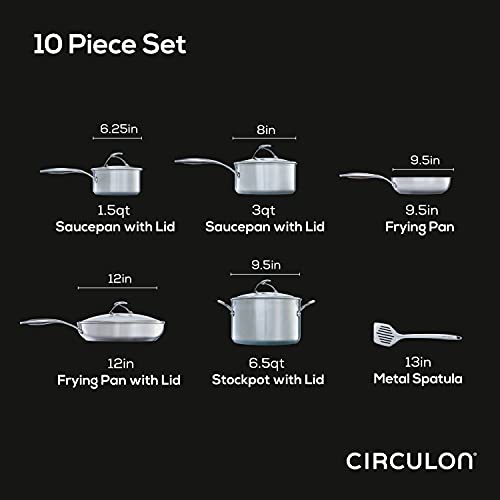 Circulon Stainless Steel Cookware Set with Nonstick Tech