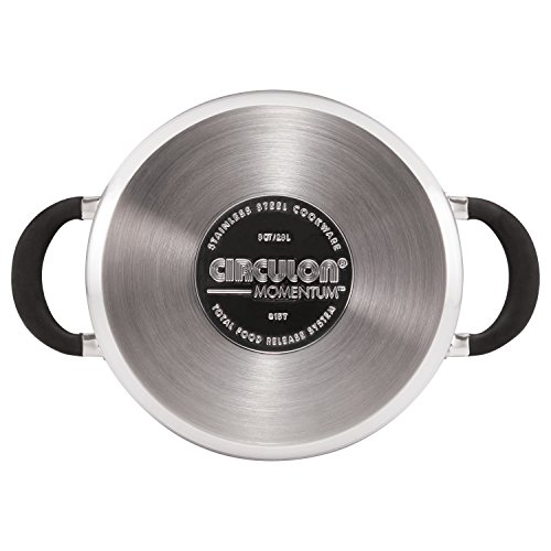 Circulon Momentum 3-Quart Stainless Steel Saucepan with Steamer