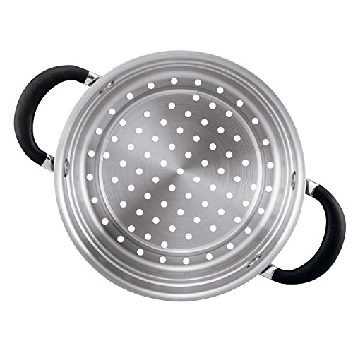 Circulon Momentum 3-Quart Stainless Steel Saucepan with Steamer
