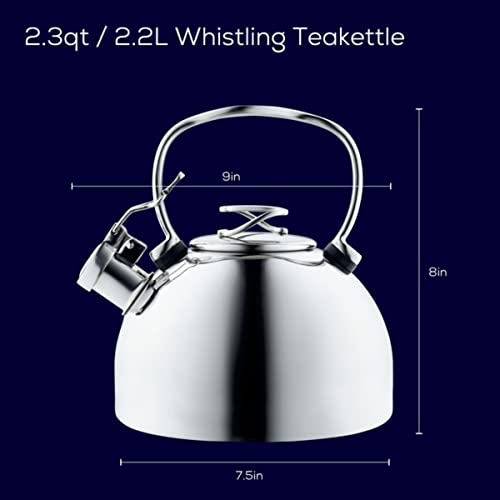 Circulon Whistling Stainless Steel Teapot – 2.3 Quart