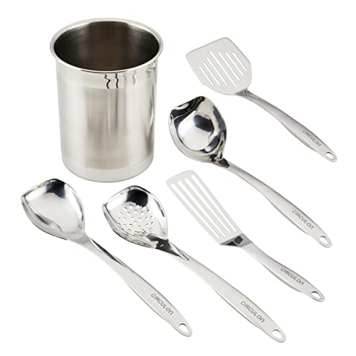 Stainless Steel Kitchen Utensils Set with Crock