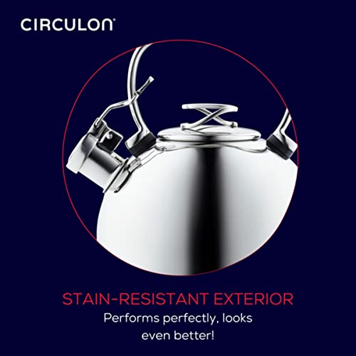 Circulon Whistling Stainless Steel Teapot – 2.3 Quart