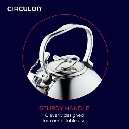 Circulon Whistling Stainless Steel Teapot – 2.3 Quart