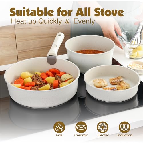 SENSARTE Nonstick 17-Piece Induction Cookware Set