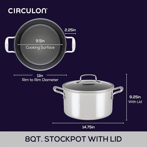 Circulon 8 Quart Induction Nonstick Stockpot with Lid