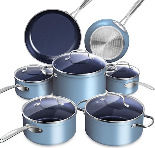 Nuwave Blue Ceramic Nonstick Cookware Set