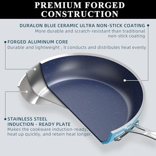 Nuwave Blue Ceramic Nonstick Cookware Set