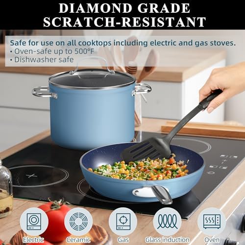 Nuwave Blue Ceramic Nonstick Cookware Set